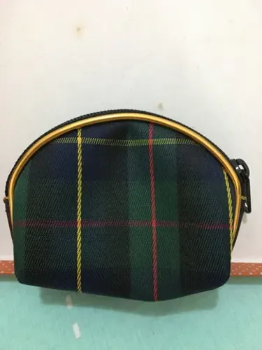 Porta moeda em tecido quadriculado