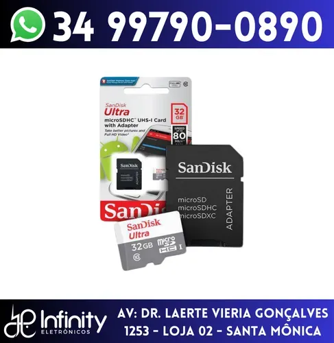 Cartão de Memória 32gb Sandisk Ultra Classe 10 Original