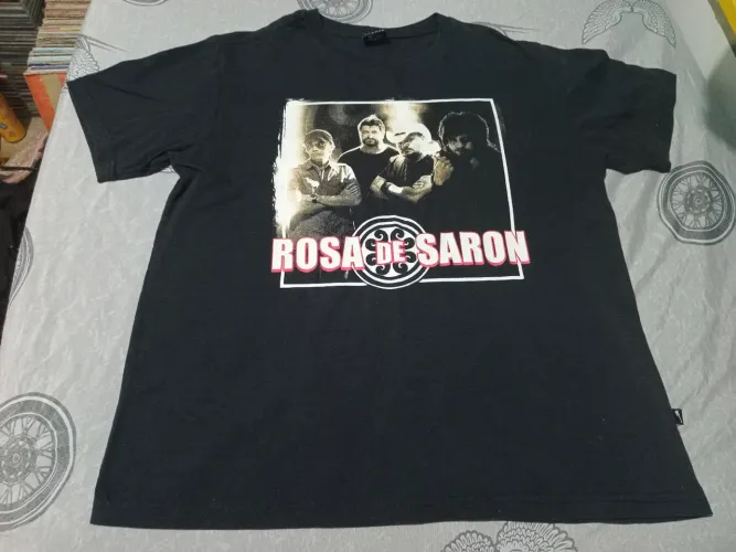 Camisa Rosa de Saron/Camiseta/Rock/Unissex/Tamanho M
