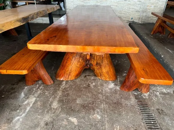 Mesa Rústica 3mts com bancos direto da fábrica