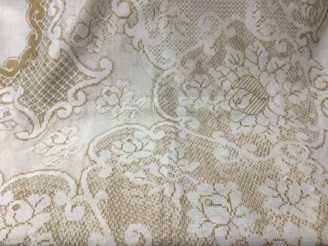 Toalha De Mesa Retangular Renda/Trama 1.60 x 2.50 Para 8 Lugares Cor Marrom