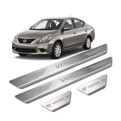 Soleiras de Aço Inox Escovado Nissan Versa