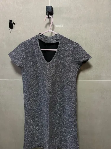 Vestido lurex prata