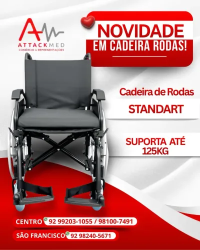 CADEIRA DE RODAS STANDARD 46CM - HIDROLIGHT
