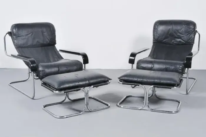 Vendo 2 poltronas Vintage com Puff do Guido Faleschini
