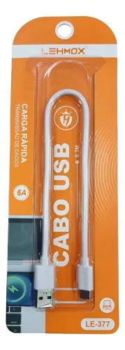 Cabo De Dados Carga Rápida Lightnig Tipo C 30cm Cor Branco - Armarinho Ditudo