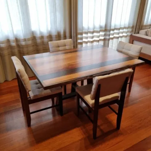 Mesa De Jantar Quadrada Demolição Peroba Rosa Mista 140x140cm 8 Lugares