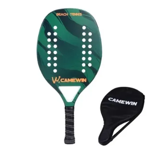 beach tennis Camewin fibra de carbono superfície áspera raquete de tênis praia com capa 