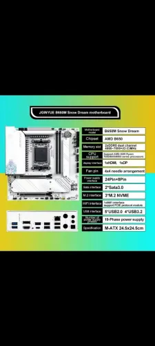 Placa mãe DDR5 B650m snow dream 