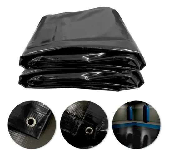 Lona Tatame Emborrachada Preto Octogno Academia 7x4 Mts