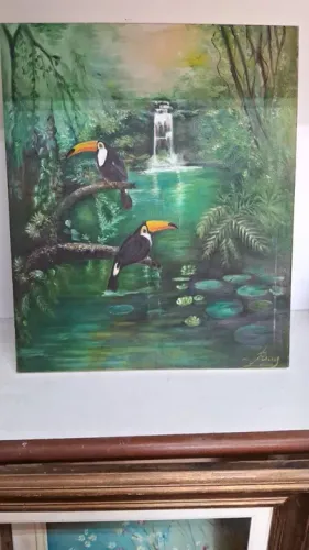 Paisagem tropical óleo sobre tela 50x60cm