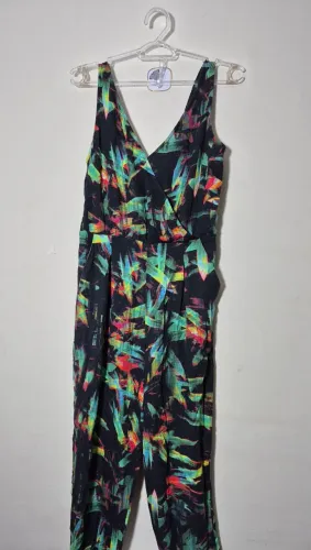 Macacão feminino colorido longo verão 