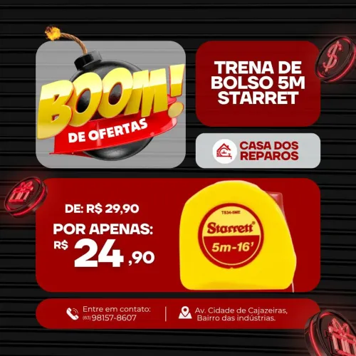 Trena de Bolso 5M Starrett em Oferta!