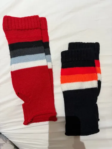 2 pares de meia polaina de lã