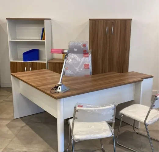 Mesa em L SEVILHA/BRANCO - LOJA IKONMIXOFFICE