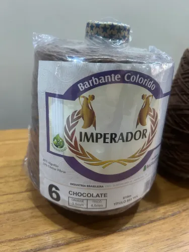 Barbante Colorido Imperador na cor chocolate, fio número 6,