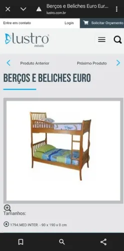 Beliche Lustro, Tauari Maciço, em Muito Bom Estado (menos de 50% do preço de um novo)
