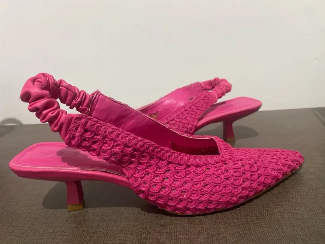 Sandália Slingback Rosa