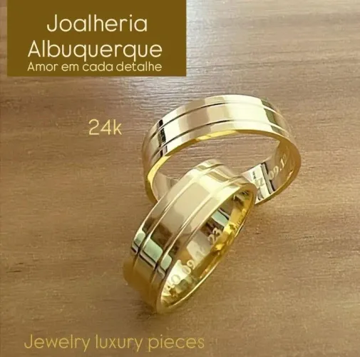 ? PAR DE ALIANÇAS BANHADAS A OURO 24KILATES