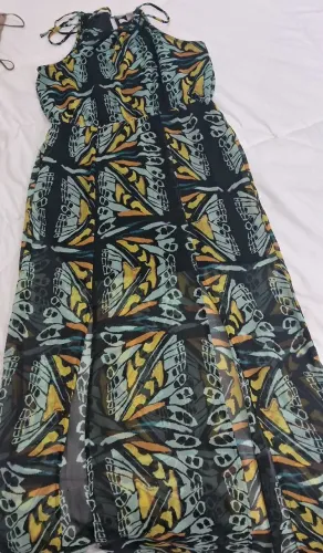 Vestido crepe de seda forever21