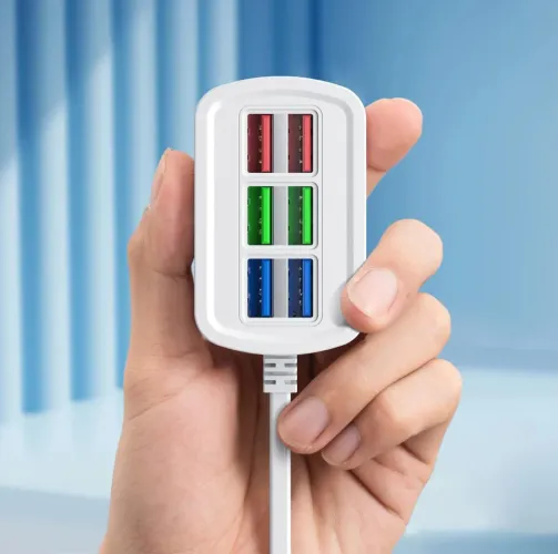 Hub USB com 6 portas e carregamento rápido