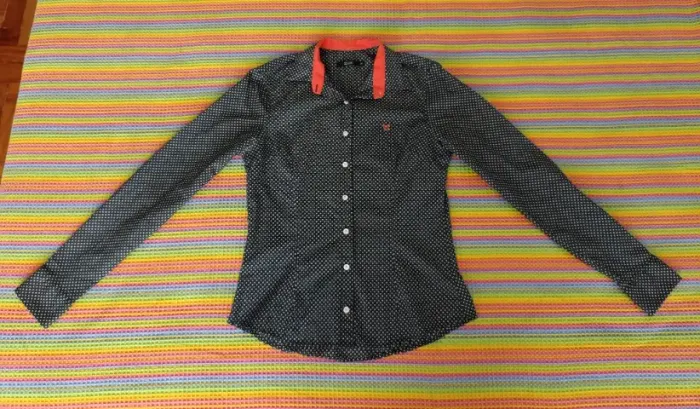 Camisa social de algodão com manga comprida