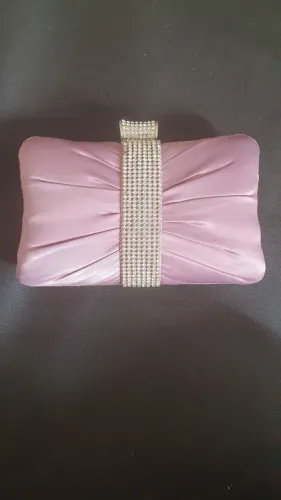 Bolsa de festa rosa com strass