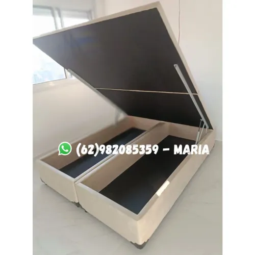 BOX BAÚ QUEEN SIZE 158X198, SUPER REFORÇADA NA MADEIRA DE EUCALIPTO 