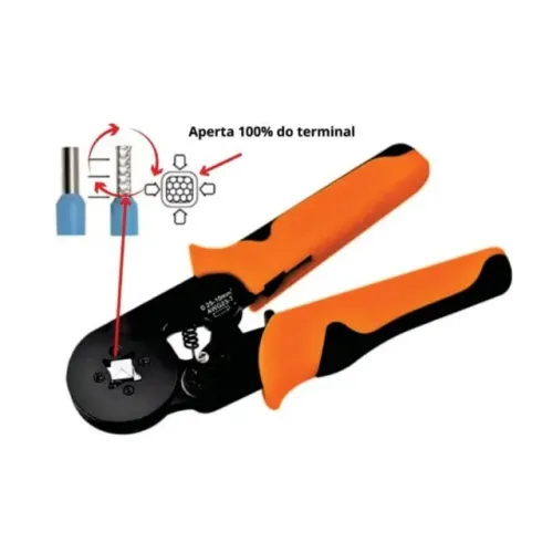Alicate Prensa Terminal Tubular 0,25mm² a 10mm² Atopy ATP-23593