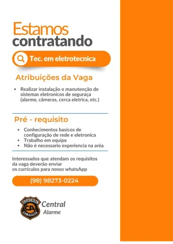 ESTAMOS CONTRATANDO TÉCNICO EM ELETROTECNICA