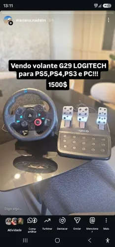 VENDO VOLANTE G29 LOGITECH PARA PS5 PS4 PS3 E PS.