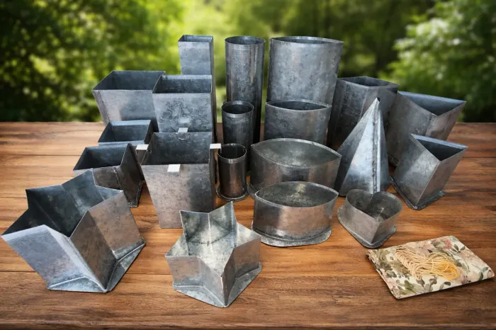 Formas metálicas galvanizadas para confecção de velas aromáticas