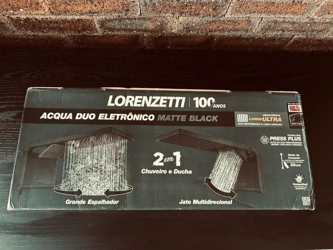 Chuveiro Lorenzetti Acqua Duo Eletrônico Matte Black - NOVO NA CAIXA - R$ 500