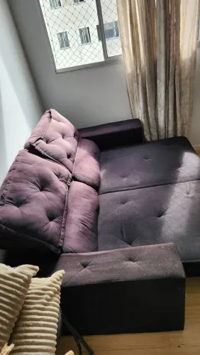 Sofá Retrátil preto 2 lugares