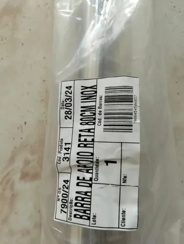 Barra de Apoio Reta 80cm em Aço Inox - Segurança Extra e Acessibilidade