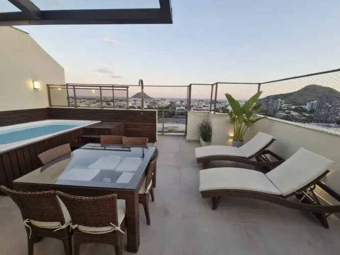 COBERTURA LINEAR NOVA RECREIO VISTA MAR 160M² 3 QUARTOS PISCINA ACEITA FGTS OPORTUNIDADE