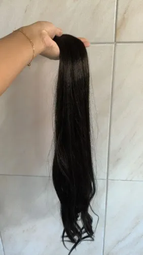 Cabelo Orgânico Ondulado 70cm - Castanho Escuro | Fibra Premium