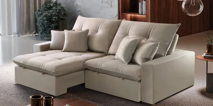 Sofá Retrátil/Reclinável 2.30M Assento C/Molas Pocket. São Produdos Novos Direto de Fábric