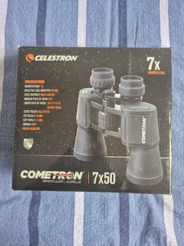 Celestron Cometron Negro 7 X 50 Binoculares Prismáticos Cor Preto
