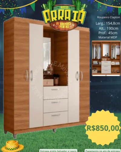 Guarda roupa casal com espelho casal 