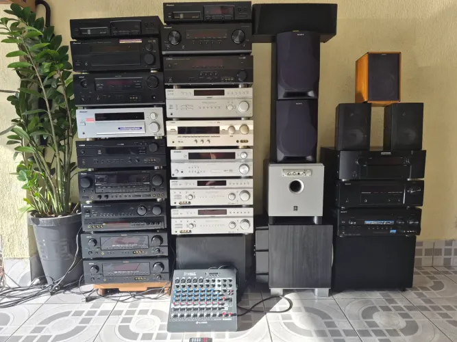 Receiver denon pioneer marantz yamaha Sony denon teac tudo funcionando perfeitamente