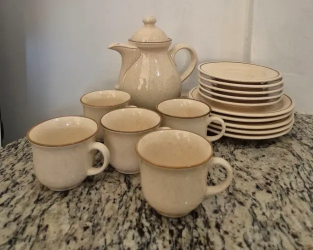 Jogo de Café/Chá Vintage Oxford em Cerâmica (13 Peças)