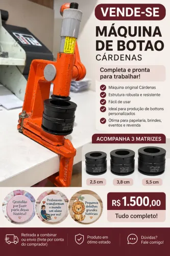 Cardenas kit button com três matrizes 2,5 3,8 e 5,5