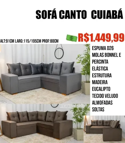 Sofá de canto Cuiabá (Pague na entrega)