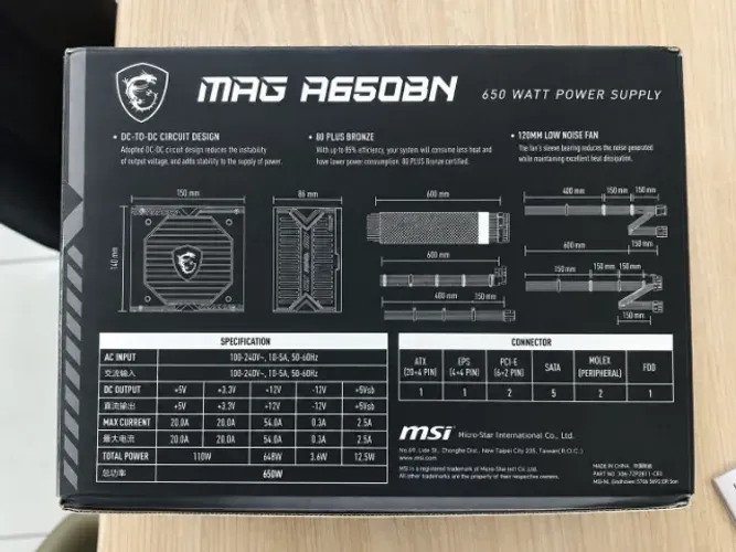FONTE MSI MAG A650BN