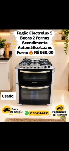 Perfeito estado! Fogão 5 bocas Eletrolux, 2 fornos