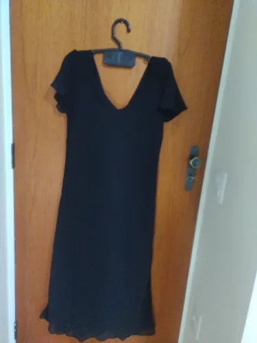 Vestido preto longo tamanho 52 usado