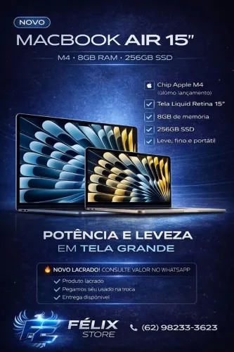 MacBook Air 15? M4 256GB 8GB RAM | Novo Lacrado | Tela Grande