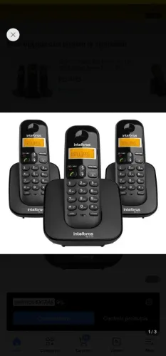 Telefone Sem fio Intelbras TS3113 Ramal/Identificador Preto