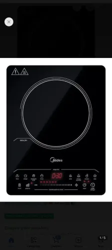Cooktop De Induçao Midea Portatil 1 Boca Preto